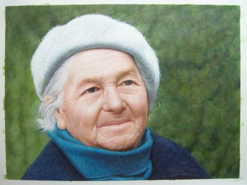 Senior Woman's Oil Portrait