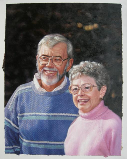 Senior Parents Oil Portrait